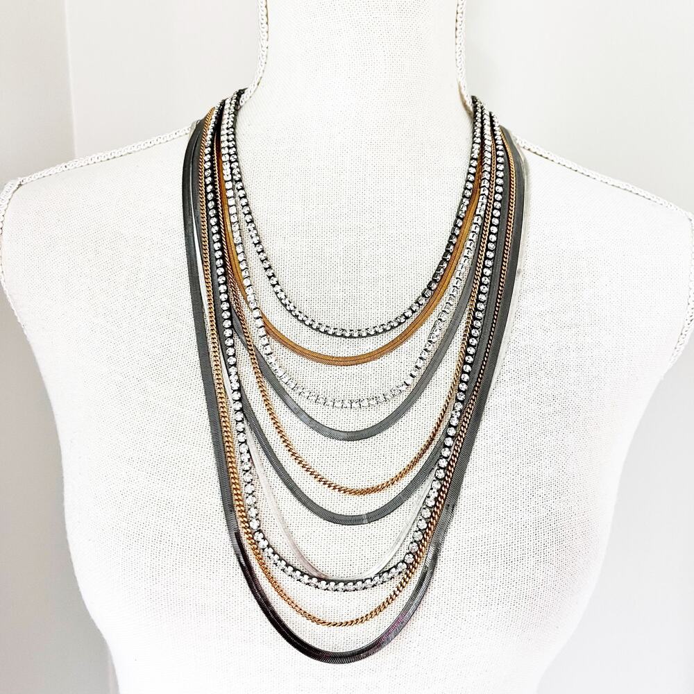 NEW Chico's Mixed 9-Strand Layered Necklace